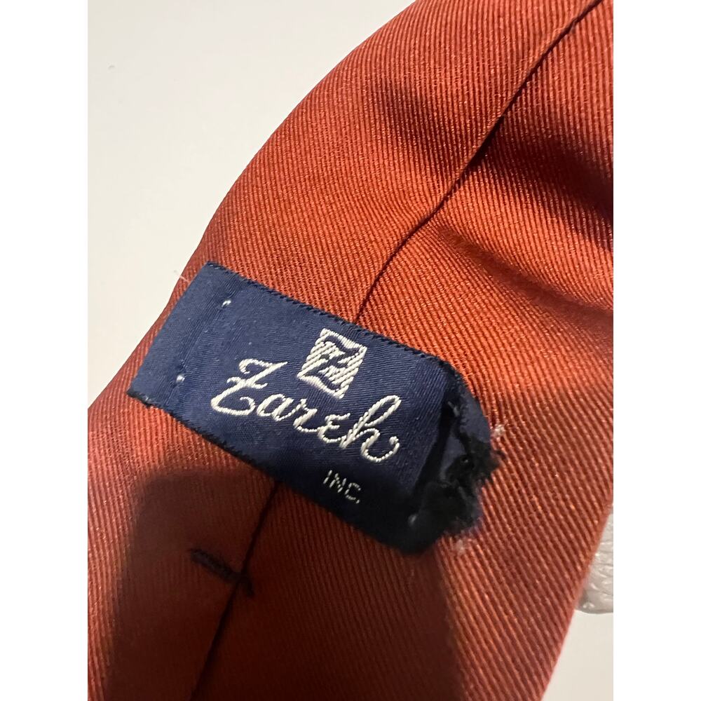 Zareh Vintage 100% Silk Men’s Necktie Copper Gold JL - Picture 9 of 10